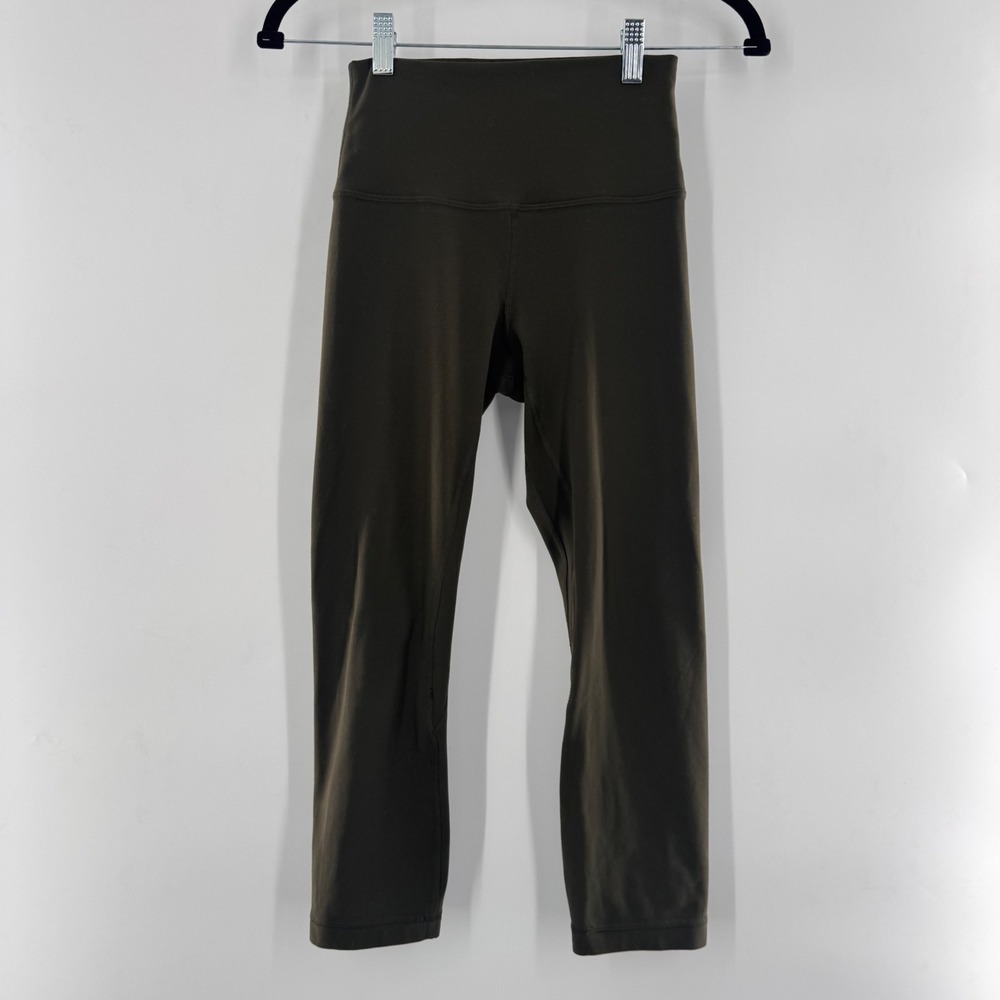 Lululemon Align Crop 21" Leggings – Dark Olive Nulu – Size 4 - Picture 7 of 9